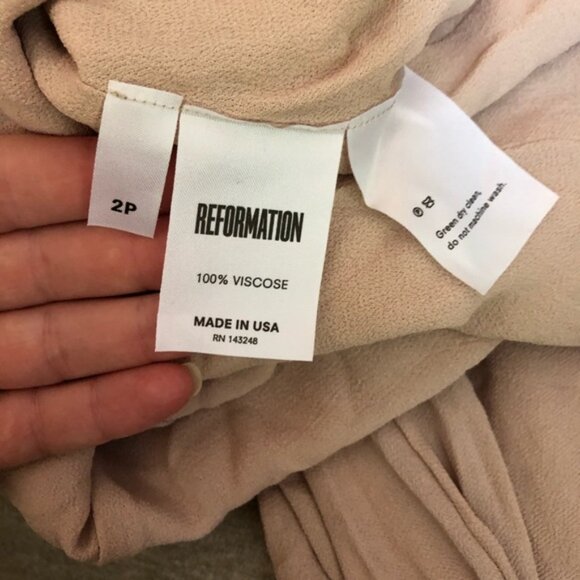 Reformation Wilder Minidress in Champagne/Nude, Size 2P - Picture 8 of 9